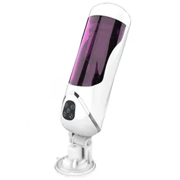 Sex Toy Massager Manlig flygplan Cup Masturbatior Smart Sucking Masturbation med visuell fönster teleskopiska rotationsvibratorer för män leksaker