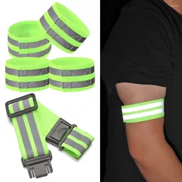 Knee Pads 4cm Cycling Reflective Strips Warning Armband Reflector Wristband Bicycle Bind Strap Pants Hand Leg Sport Tape Bike Safety Alert