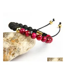 Charm Bracelets Fashion Distance Bracelet High Quality 8Mm Natural Lava Rock Stone And Colors Beads Beaded For Gift Drop Delivery Jew Dhecn