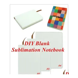 Notizblöcke Blank Sublimation Notebook A4/A5/A6 Peather Er Weiche Oberfläche Transferdruck Verbrauchsmaterialien DIY Drop Lieferung Büro Schule B Dhetc