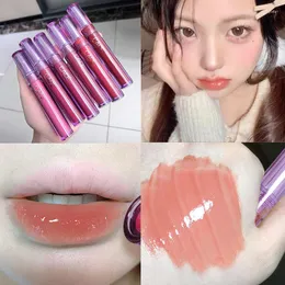 Błyszczyk biały brzoskwini Pink Water Mirror Glaze Lipstick Non-Stick Cup Trwałe nawilżające lipgloss kobiety olej jedwabisty makijaż odcienia