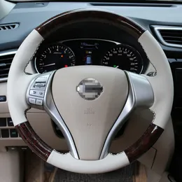 Custom High Quality Leather Hand Sewn Steering Wheel Cover for Nissan X-Trail Qashqai 2014-2017 Teana 2013-2018
