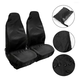 Capas de assento de carro 2pcs Cobre a almofada Four Seasons General Cushion tapetes (preto)