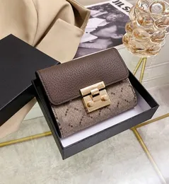 Fashion Designer Men and womenShort Wallet purse Discount original box card holderhandbag With box