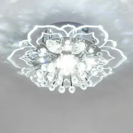 Lustres mini led teto de cristal em forma de flor de flor lustre para quarto de quarto para quarto decoração de decoração de corredor iluminação