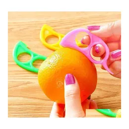 Fruktgrönsaksverktyg Orange Peeler Plastic Candy Color Lemon Slicer Zesters 2,5 cm x7,5 cm Citrus Knivskärare Strippare Drop Delive DHF3Q