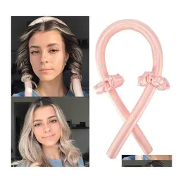 Hårrullar värmelösa curling stång pannband ingen värme curls band slee mjuka curlers diy styling verktyg j029 droppleveransprodukter vård dh9tm