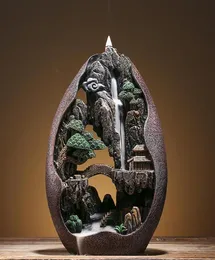 BackFlow Incense Burner High Mountain Flowing Water Ornamentos criativos de s￢ndalo Agarwood Grande Cerim￴nia de Tea Casa AROMATHATHE8056332