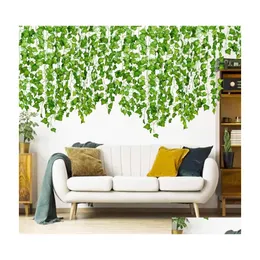 Decorative Flowers Wreaths 100Pcs Leaves 1 Piece 2.4M Home Decor Artificial Ivy Leaf Garland Plants Vine Fake Foliage Per 12 Stran Dhkzw