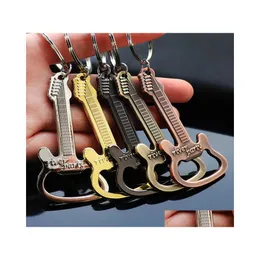 Keychains Lanyards Guitar Beer Bottle Opener Zinc Alloy Metal Keyring For Men Gift Party Use Drop Delivery Fashion Accessories Otmyl