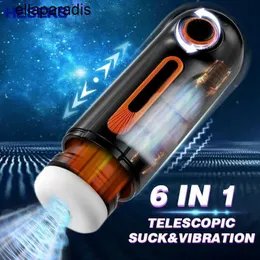 アダルトマッサージャーヘイス4IN1男性のための自動伸縮吸引振動マスターベーター猫膣の本物のフェラチオセックスおもちゃ