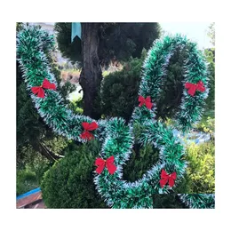 Decorações de Natal Desconto 2m78.7 Barra de decoração Tops Ribbon Garland Tree Ornamentos