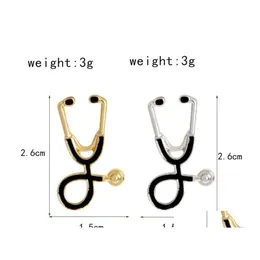 Pins Brooches Nurse Doctor Stethoscope Enamel Brooch Pins Creative Lapel Badge For Women Men Girl Boy Jewelry Gift Drop Delivery Dhdqk