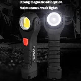 Flashlights Torches Magnetic Tail White/Red Dual Light Source Head 360-degree Rotating Work USB Rechargeable Inspection Lights