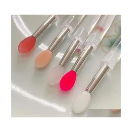 Makeup Brushes Retail Packaging Sile Color Lip Brush Stick Disposable Lipstick/Eyeshadow Tools Cosmetic Applicator Drop Delivery Hea Dh3Am