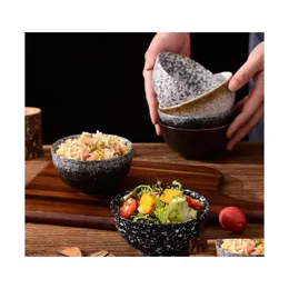 Bowls Japanese Wholesaler Small Ceramic Soup Home Dessert Bowl Retro Tableware Rice Drop Delivery Garden Kitchen Dining Bar Dinnerwar Dhfgo