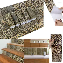 Adesivi murali 5 pezzi Adesivo impermeabile con superficie opaca modello retrò Eid Mubarak Forniture per decorazioni per il Ramadan musulmano per la casa