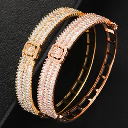 Bangle Luxury Elegant Stacks Trendy For Women Wedding Baguette Arabia Bridal Bridal Brincos Para As Mulheres 2023