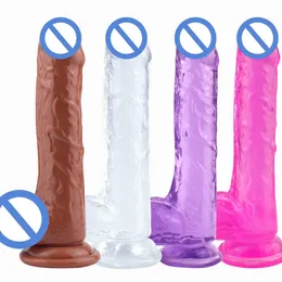 Vuxen massager realistisk dildo med suction cup enorma gelé dildos sex leksaker för kvinnliga män falsk penis anal rumpa plug erotic shop