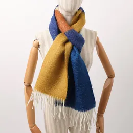 スカーフ2023インナーモンゴル秋と冬のメンズ女性の暖かいスカーフモヘアニット長い色のマッチ