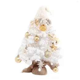 Decorações de Natal Mini com ornamentos pendurados pequenos presentes de 50cm Po adereços iluminados árvore de natal artificial para festa de mesa