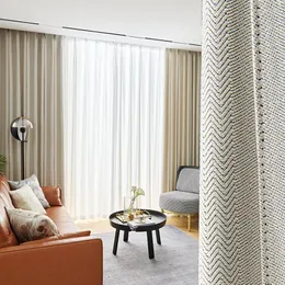 Cortina 2023 sombreamento simples e europeias modernas cortinas de padrão de ondas nórdicas para quarto de jantar quarto quarto