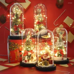 Dekoracje świąteczne LED Tree Glass Cover Santa Deer Creative Cute Light Ornaments Dekoracja na prezent Chrismas Prezent