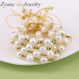 Strand 5pcs Freshwater Pearl Bransoletka dla kobiet naturalna makrama biżuteria dziewczyna Darek Birthday Prezent