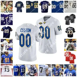 NCAA Custom Pittsburgh Panthers Pitt costuraram camisa de futebol Dan Marino Jersey 25 Darrelle Revis 24 James Conner 25 Lesean McCoy 56 Chris