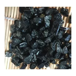 Arts And Crafts Wholesale 100G Natural Black Tourmaline Rough Mineral Quartz Crystal Gravel Tumbled Stone Reiki Healing For Degaussi Dhw7F