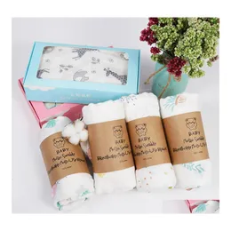 Blankets Blanket Baby Gauze Bandage Swaddling Double Bath Towel 110 X 120 Holding Quilt Drop Delivery Home Garden Textiles Ot4On
