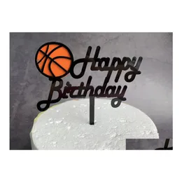 Other Event Party Supplies 200Pcs Football Basketball Soccer Acrylic Cake Topper For Boys Birthday Sports Decorations Sn3507 Drop Dhd6H