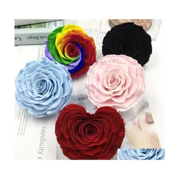 Decorative Flowers Wreaths High Quality Preserved Flower Immortal Rose 910Cm Diameter Valentines Day Gift Eternal Life Material Bo Dh7Kb