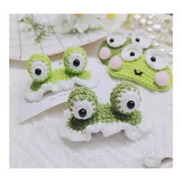 Party Favor Korean version av den handgjorda virkningen Söt Little Frog Big Eyes Children Baby Sticked BB Clip Side Drop Delivery Home G OT5QZ