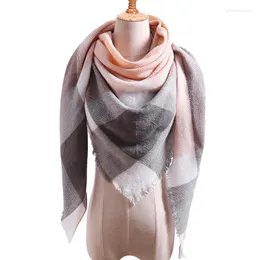 Schals Frauen Schal 2023 Gestrickte Frühling Winter Plaid Warme Kaschmir-ähnliche Schals Neck Bandana Pashmina Dame Wrap