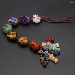 Pendant Necklaces Natural Stones Amethyst Reiki Healing Seven Chakra Spirit Pendulum Ornament Hypnotic Stone DIY Home Decoration Accessory