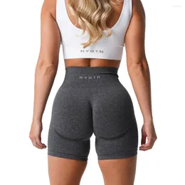 Aktiva shorts NVGTN Sömlös hög midja för kvinnor Smile Contour Cykelgym Yogaträning Fritidssport