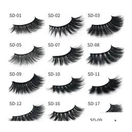 Party Favor 3D Nachahmung Wasser Nerz Haar Wimpern Dicke Make-Up Falsche Wimpern Wimpern Verlängerung Schönheit Werkzeuge Mtiple Choice 3 75Zy Ot56J