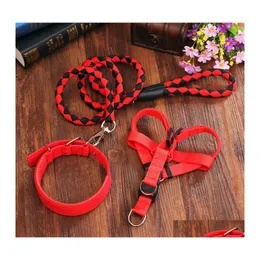 Hundhalsar Leashes Traction Rope Weave Nylon Pets Articles Många färgkedja Three Piece Suite Doggy Factory Direct Selling 16me5 DHDQT