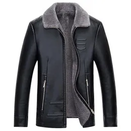 Männer Jacken Hohe Qualität Winter Jacke Männer Verdicken Mäntel Pelz Kragen PU Leder Windjacke Mann Mantel Chaquetas Hombre WXF465Men's