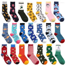 Men's Socks Peoy Men Funny Cartoon Octopus Dog Monkey Chicken Sheep Haruku Fashion Hip Hop Street Style Happy Casual Skate Cotton a3