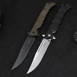 Cold Steel 20NQX Large Luzon Flipper Knife 6 inch Black Clip Point Blade Black GFN Handles EDC Pocket Knives Tactical Survival Camping gear FIELDER 20NQL