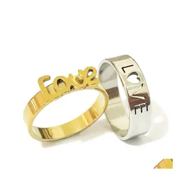 Couple Rings Wholesale 40Pcs 20Pairs Love Gold Sier Women Men Fashion Charm Wedding Gifts Jewelry Drop Delivery Ring Dh9Y0