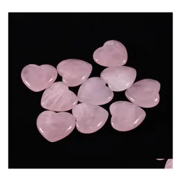 Stone Natural Heart Turquoise Rose Quartz Love Naked Stones Hearts Ornaments Hand Handle Pieces Diy Necklace Accessories 20Mm Drop D Dhvkc