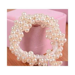 H￥rgummiband Pretty Accessories Beautifly P￤rlor pannband Halvh￥r Holder Girls Scrunchies Rope Headdress Vintage Elastic Jewel DHZQR