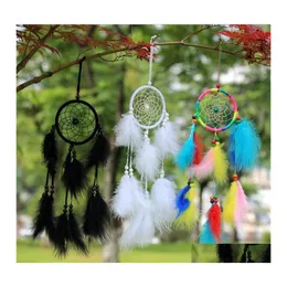 Arts And Crafts Wholesale 1Pcs Dreamcatcher India Style Handmade Dream Catcher Net With Feathers Wind Chimes Hanging Carft 2124 V2 D Dhvzx