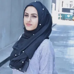 Etniska kläder jtvovo runmeifa 2023 tunn fast färgpärlor slöja för muslimska kvinnor jersey hijab headscarf femme musulman india islam turban