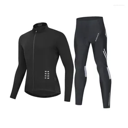 Racingjackor Outdoor Sports Mountain Bike Spring och Autumn Långärmad Cycling Clothes Top Road Riding Pants Suit P57