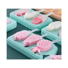 Ice Cream Tools Cartoon With Er Sile Mold Home Popsicle Box Handmade Diy Homemade Sn3371 Drop Delivery Garden Kitchen Dining Bar Dhxst