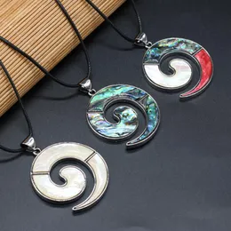 Chains Style Natural Shell Necklace Circle Pendant Leather Cord 2MM Charms For Elegant Women Love Romantic Gift